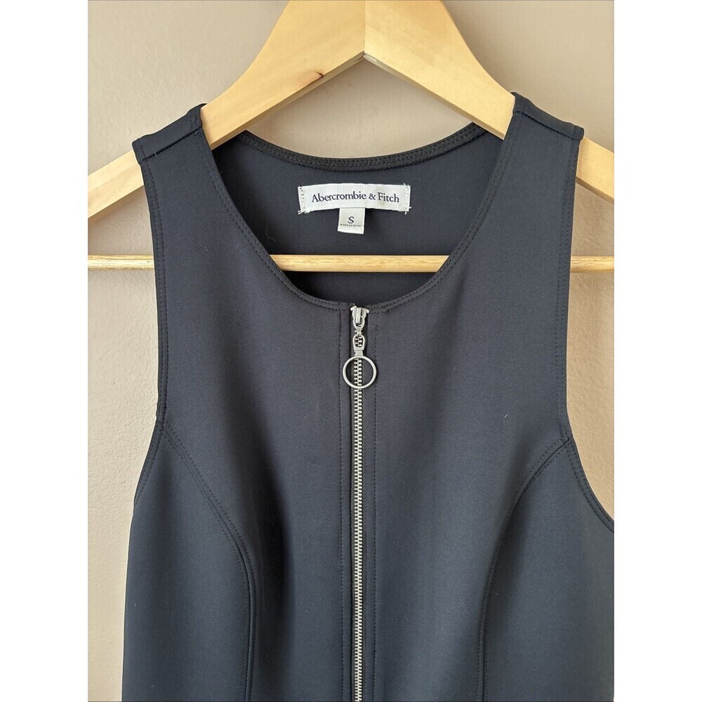 Abercrombie & Fitch Black Utility Dress Front Zip Sleeveless S - Picture 2 of 4